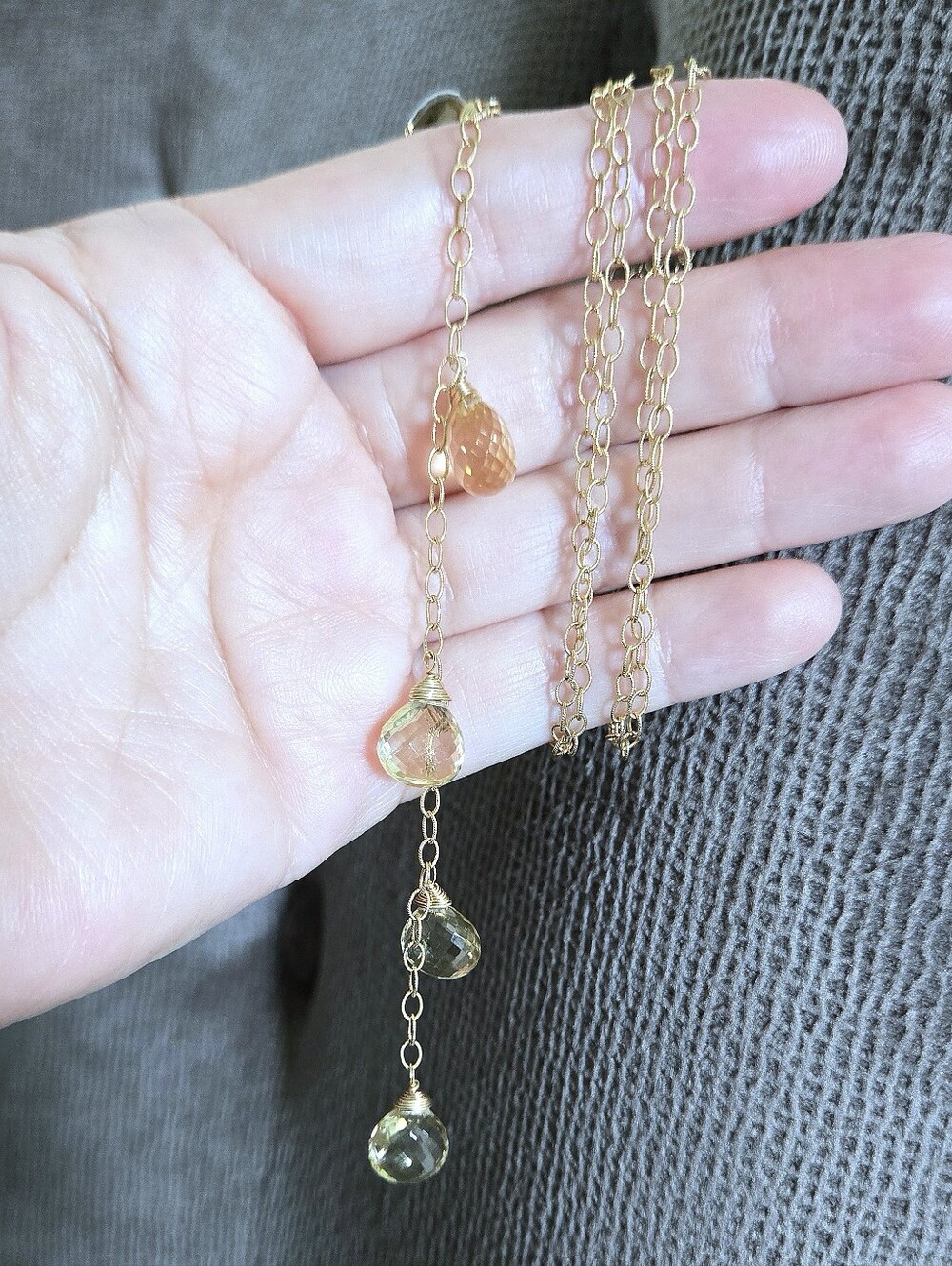 Gold💛 Necklace With Citrine🧡 Gemstones💎 - NWOT - Picture 13 of 16